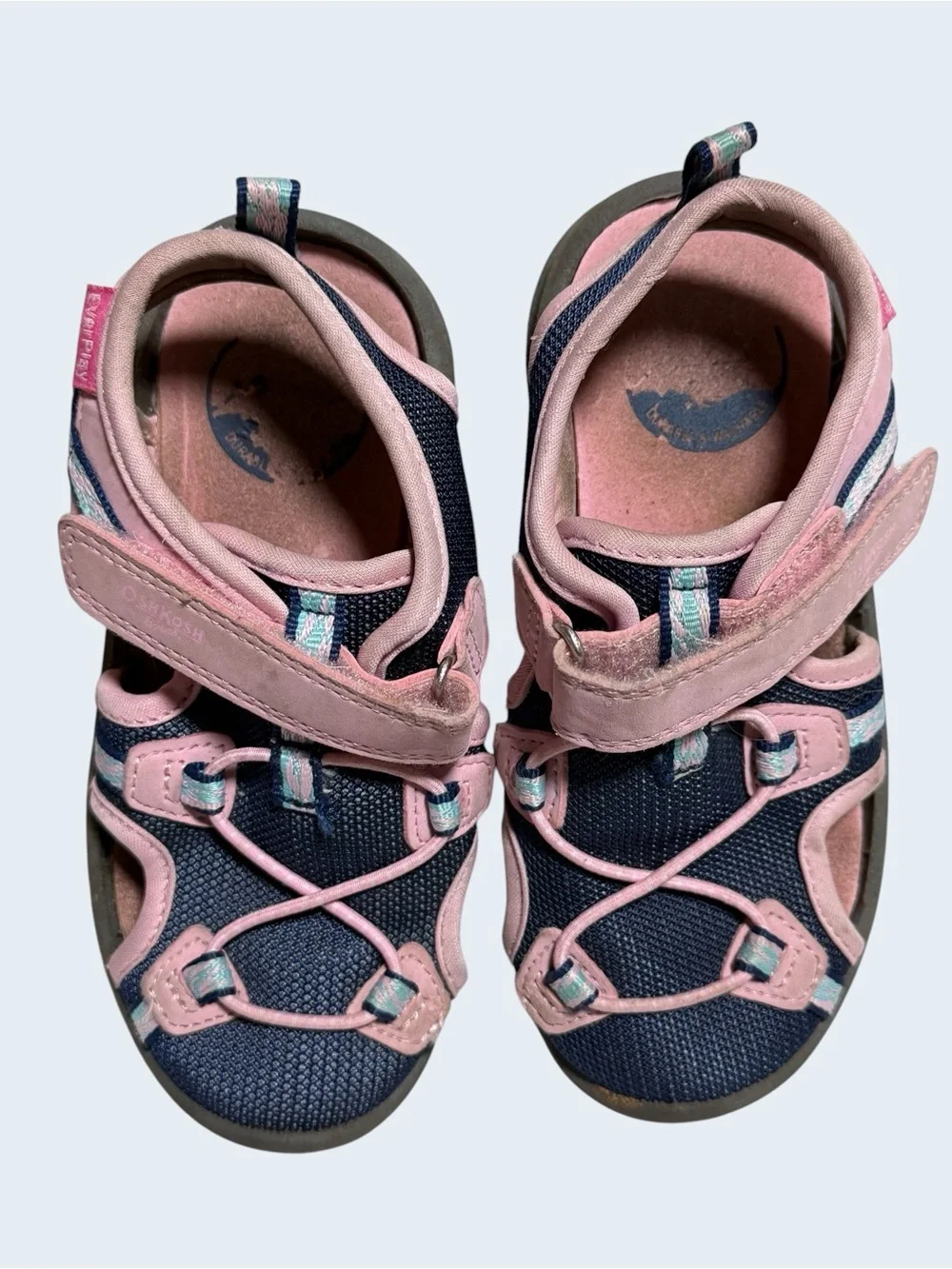 Kids Size 10 Navy and Pink Closed-Toe Sandals